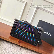 Chanel Multicolor Chevron Medium Boy Bag Black A67086 VS08027 - 6