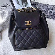 Chanel Grained Calfskin Backpack Black A93748 VS00467 - 1