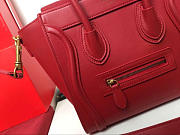 Celine NANO LUGGAGE SHOULDER BAG IN RED SMOOTH CALFSKIN - 3