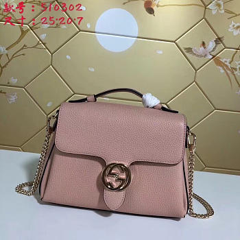 Gucci GG Flap Shoulder Bag On Chain Pink 5103032