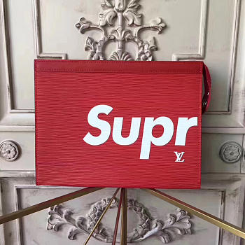 Louis Vuitton Supreme Clutch M41366 red