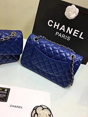 CHANEL 1112 Blue Medium Size 2.55 Lambskin Leather Flap Bag With Gold/Silver Hardware - 6