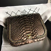 Chanel Snake Leather Flap Shoulder Bag Gold A98774 VS00548 - 3