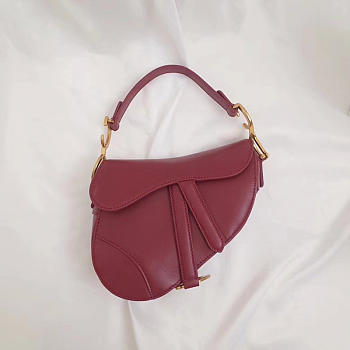 Dior Saddle Bag Original Leather rose red M0446