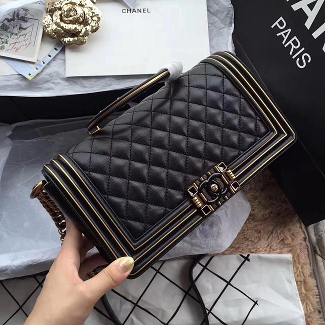 Chanel le boy bag black - 1