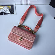 Chanel Flap Grained Calfskin Bag pink AS0062 - 3