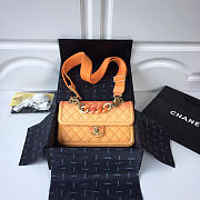 Chanel Flap Grained Calfskin Bag Orange AS0062 - 1