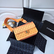 Chanel Flap Grained Calfskin Bag Orange AS0062 - 2