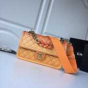 Chanel Flap Grained Calfskin Bag Orange AS0062 - 6