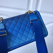 Chanel Flap Grained Calfskin Bag Blue AS0062 - 5