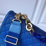 Chanel Flap Grained Calfskin Bag Blue AS0062 - 6