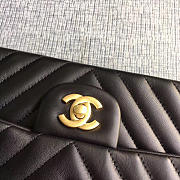 Chanel Calfskin Chevron Quilted 2.55 flap black bag 1112 - 6