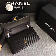 Chanel Calfskin Chevron Quilted 2.55 flap black bag 1112 - 4