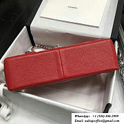 CHANEL Red Jumbo Calfskin Leather Double Flap Bag With silver/gold Hardware - 2