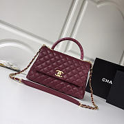 Chanel Flap bag with top handle Black&White&Wine - 3