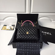 Chanel Flap bag with top handle Black&White&Wine - 4