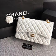 CHANEL white Size 30cm Lambskin Leather Flap Bag With Gold Hardware - 4