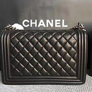 Chanel 28cm New Medium Boy Lambskin Handbag silver&gold - 5