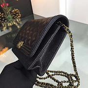 Chanel boy woc black caviar leather in gold & silver hardware - 6