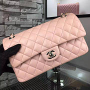 CHANEL 1112 Pink 2.55 Lambskin Leather Flap Bag With Gold&silver Hardware - 2