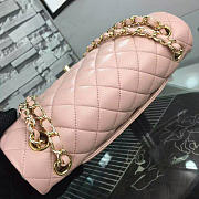 CHANEL 1112 Pink 2.55 Lambskin Leather Flap Bag With Gold&silver Hardware - 5