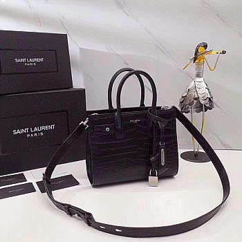 YSL SAC DE JOUR NANO IN SHINY EMBOSSED LEATHER