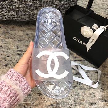 Chanel white slippers 