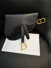 DIOR SADDLE CALFSKIN BELT BAG IN BLACK - 1