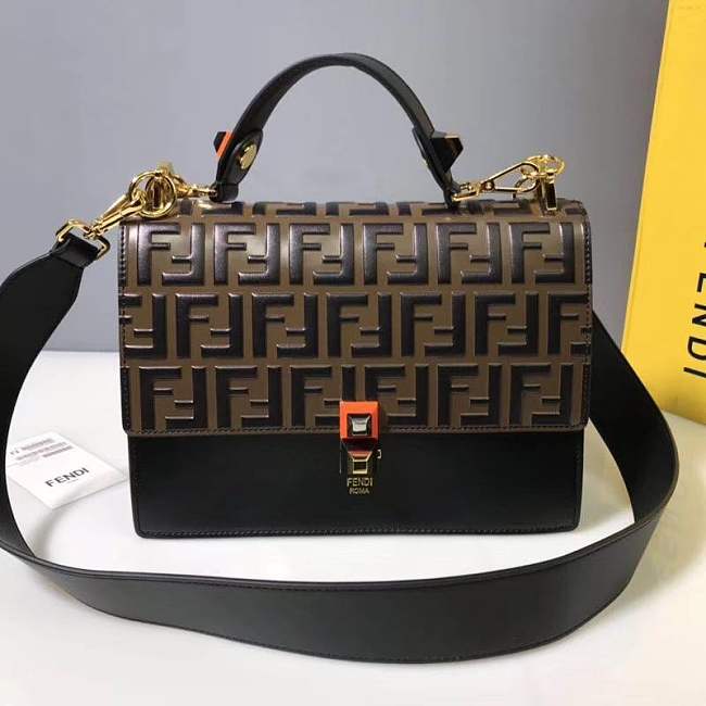 Fendi Kan I Shoulder Bag FF Black/Brown - 1