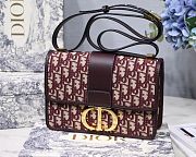 DIOR 30 MONTAIGNE DIOR OBLIQUE BAG  BULE&RED - 1