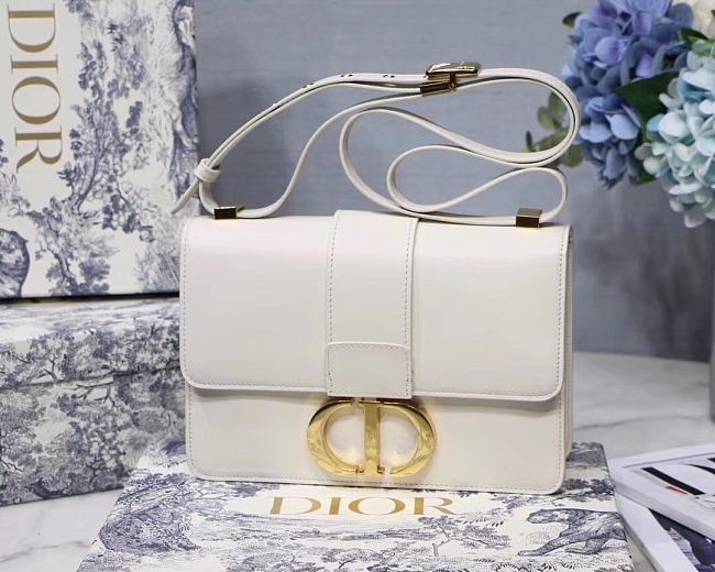 DIOR 30 MONTAIGNE CALFSKIN BAG WHITE - 1