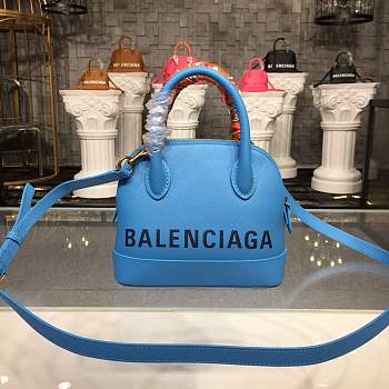 BALENCIAGA VILLE TOP HANDLE XXS BLUE BAG 