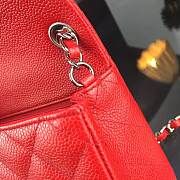 Chanel 17CM Mini Flap Red Bag Caviar Leather With Gold&Silver Hardware - 3