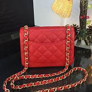Chanel 17CM Mini Flap Red Bag Caviar Leather With Gold&Silver Hardware - 2