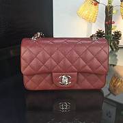 Chanel 20cm Classic Flap Bag Burgundy Caviar Leather sliver&gold hardware - 2