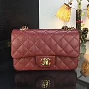 Chanel 20cm Classic Flap Bag Burgundy Caviar Leather sliver&gold hardware - 3