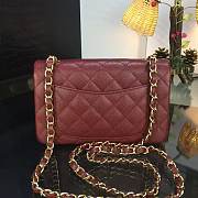 Chanel 20cm Classic Flap Bag Burgundy Caviar Leather sliver&gold hardware - 6