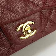 Chanel 20cm Classic Flap Bag Burgundy Caviar Leather sliver&gold hardware - 5