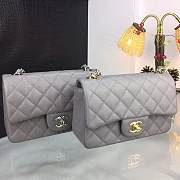 Chanel 20cm Classic Flap Bag Grey Caviar Leather sliver&gold hardware - 1