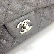 Chanel 20cm Classic Flap Bag Grey Caviar Leather sliver&gold hardware - 6