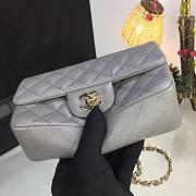 Chanel 20cm Classic Flap Bag Grey Caviar Leather sliver&gold hardware - 5