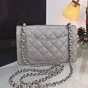 Chanel 20cm Classic Flap Bag Grey Caviar Leather sliver&gold hardware - 4