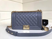 Chanel 25cm Caviar Grey leather Boy bag Gold Hardware - 5