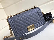 Chanel 25cm Caviar Grey leather Boy bag Gold Hardware - 3