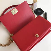 Chanel 25cm Caviar Red leather Boy bag Gold Hardware - 6