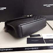 YSL MEDIUM COLLEGE BAG IN BLACK MATELASSÉ LEATHE SILVER HARDWARE - 5