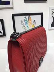 Chanel 30cm Red Caviar Boy Bag  - 6