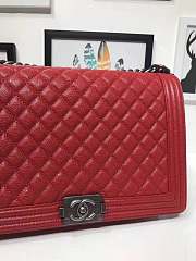 Chanel 30cm Red Caviar Boy Bag  - 5