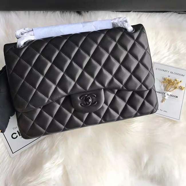 Chanel 30cm CF Lambakin Bag All Black - 1