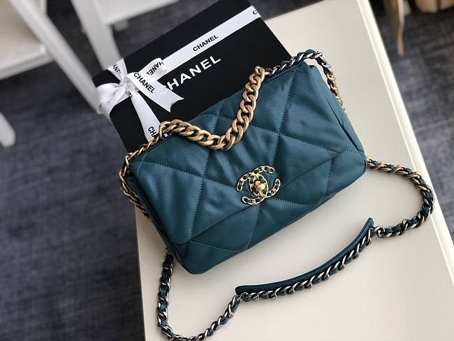 chanel 19 flap bag Turquoise - 1